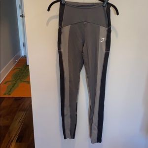 gymshark grey and black colorblock leggings